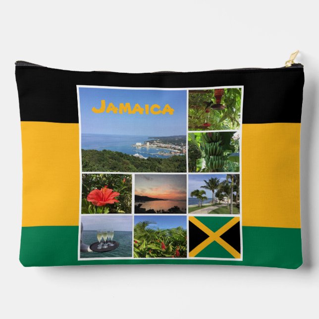 Bolsito Accesorio Grande Collage de fotos de Jamaica (Reverso )