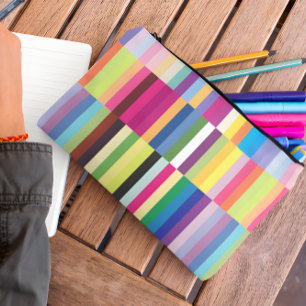 Bolsito Accesorio Grande Colorido Patrón de Stripe Estudiantes Escuela de E