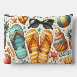 BOLSITO ACCESORIO GRANDE CONCHAS DE VERANO CHANCLAS Y HELADO