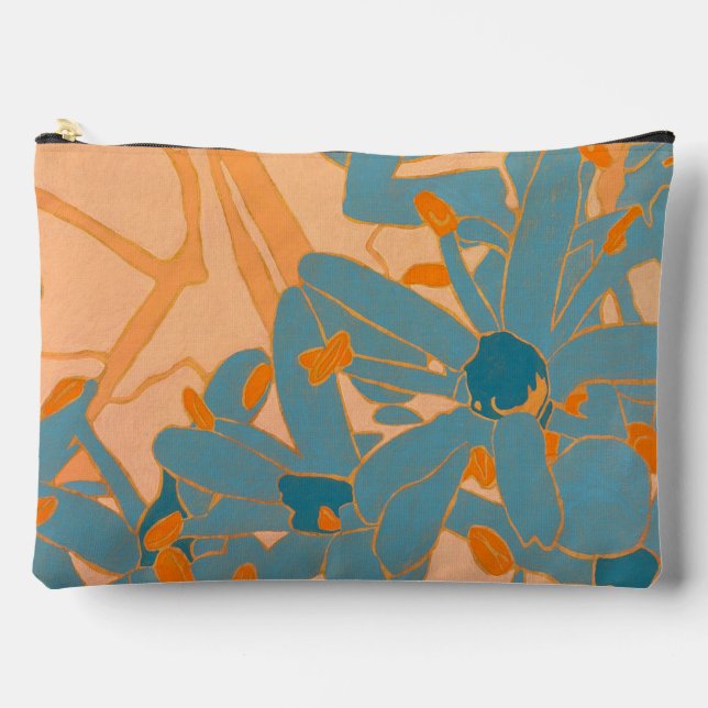 Bolsito Accesorio Grande Contemporary Leaf Design in Peach (Anverso)