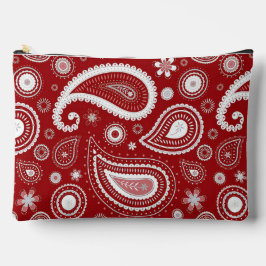Bolsito Accesorio Grande Contrasting White Paisley Print Cosmetic Bag