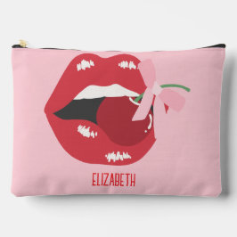 Bolsito Accesorio Grande Coquette Red Lips Cinta Rosa Bow