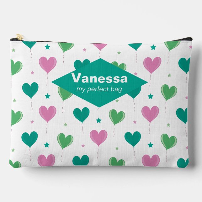 Bolsito Accesorio Grande Corazón de globos. (Anverso)
