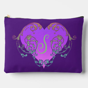 Bolsito Accesorio Grande Corazón morado romántico elegante con sabor