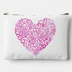 Bolsito Accesorio Grande Corazón rosa de escritura a mano espiral para Día