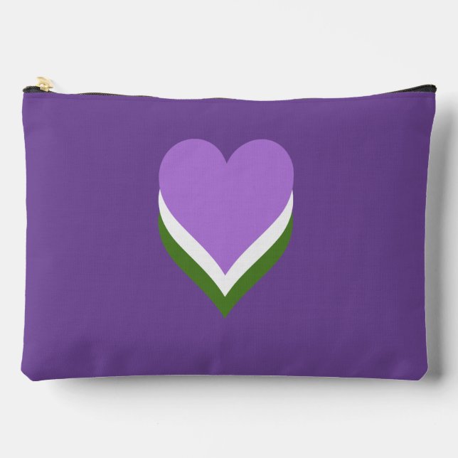 Bolsito Accesorio Grande Corazones de orgullo genderqueer (Anverso)
