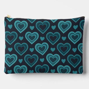 Bolsito Accesorio Grande Corazones verde azulados