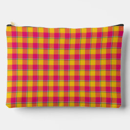 Bolsito Accesorio Grande Corn and Razzmatazz Plaid Gold Pink Yellow