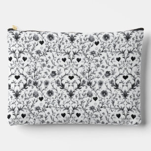 Bolsito Accesorio Grande Cosmético Flor Monocroma