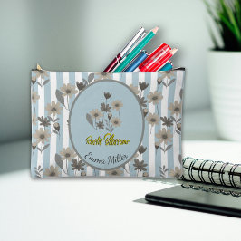 Bolsito Accesorio Grande Cottagecore Fall Blossoms Nombre personalizado