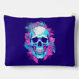 Bolsito Accesorio Grande Cráneo Floral al Estilo Vaporwave