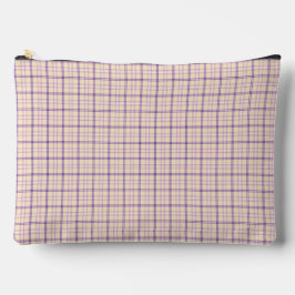Bolsito Accesorio Grande Cream Purple Plaid Classic Pattern Retro