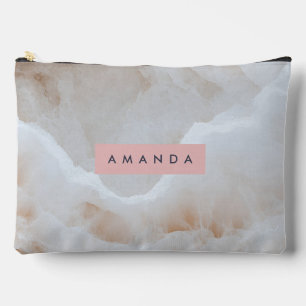 Bolsito Accesorio Grande Crema suave personalizada Onyx Textura de mármol