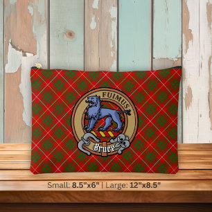 Bolsito Accesorio Grande Crest de Clan Bruce sobre tartán