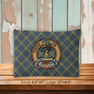 Bolsito Accesorio Grande Crest de Clan MacLellan sobre antiguo tartán