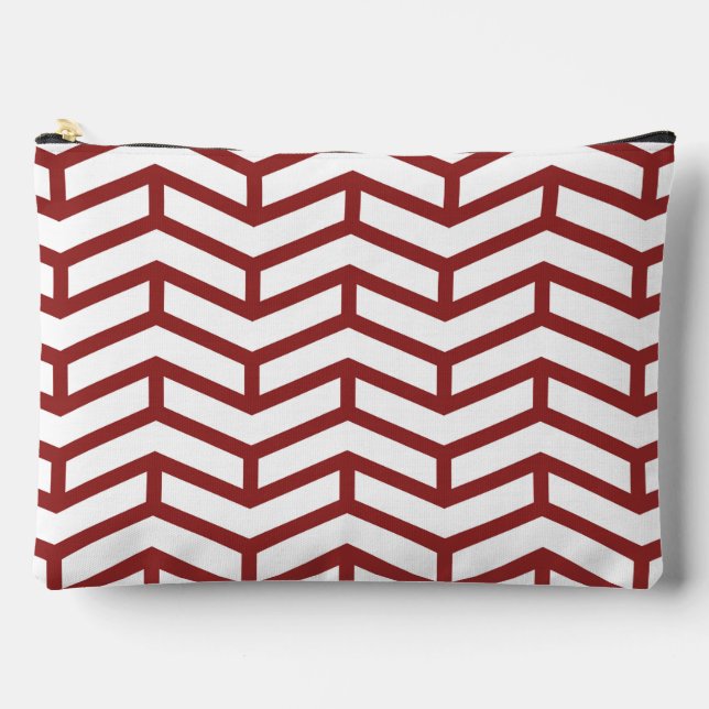 Bolsito Accesorio Grande Crisp Sharp Flechas opuestas Chevron Blanco Rojo (Anverso)