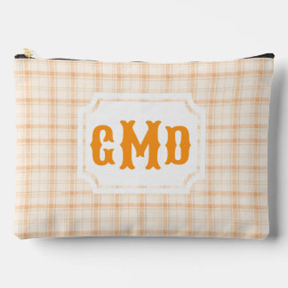 Bolsito Accesorio Grande Cuadro Naranja | Monograma