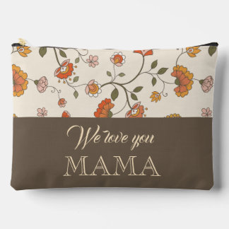 Bolsito Accesorio Grande Custom classic flower pattern mustard brown trendy