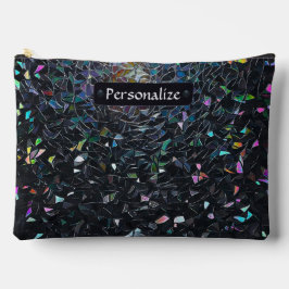 Bolsito Accesorio Grande Custom Iridescent Abstract Stained Glass Pattern