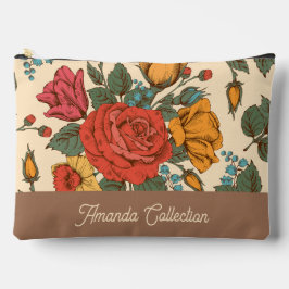 Bolsito Accesorio Grande Custom trendy classic botanical pattern Brown