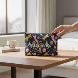 Bolsito Accesorio Grande Cute Celestial Mystical Space Gatos Personalizados