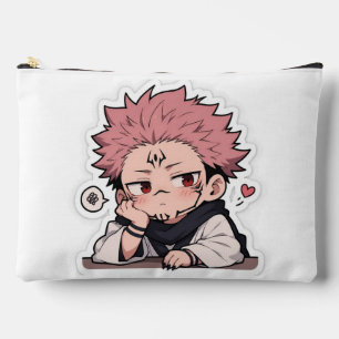 Bolsito Accesorio Grande Cute Chibi Pouty King Sticker - Kawaii Pelo Rosa