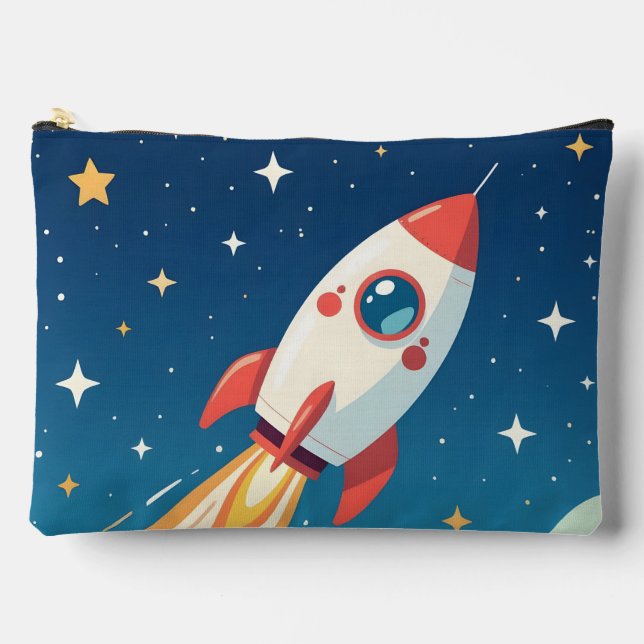 Bolsito Accesorio Grande Cute cohete espacial despegando (Anverso)