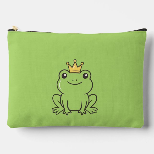 Bolsito Accesorio Grande Cute frog  Queen funny green  (Anverso)