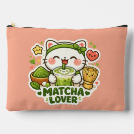 Bolsito Accesorio Grande Cute Matcha Lover Cat