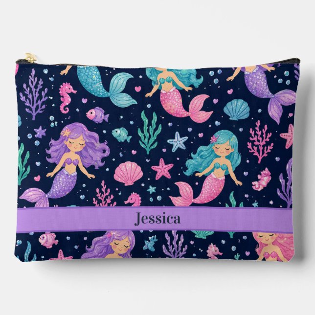 Bolsito Accesorio Grande Cute Mermaid Pattern (Anverso)