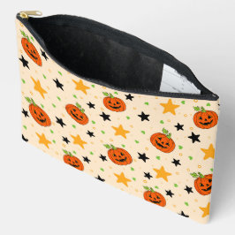 Bolsito Accesorio Grande Cute patrón de calabaza de Halloween beige