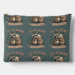 Bolsito Accesorio Grande Cute Raccoons Woodland Quirky Love Art