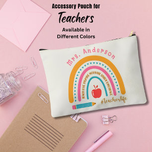 Bolsito Accesorio Grande Cute Rainbow Teacher Apreciation Gifts Ecru White