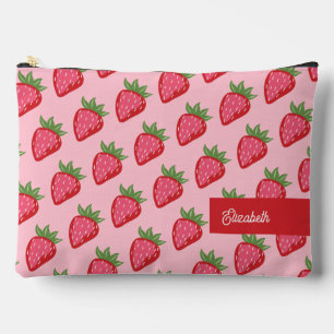 Bolsito Accesorio Grande Cute Rojo Rosa Fresa Tema Personalizado
