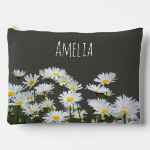 Bolsito Accesorio Grande Daisies en gris personalizado