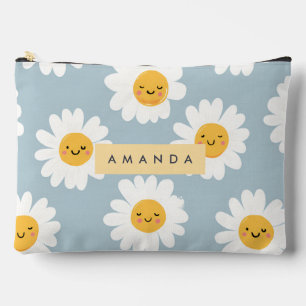 Bolsito Accesorio Grande Daisy sonriente personalizada de Cute Pastel