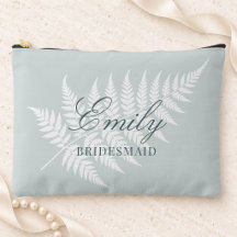 Dama de honor nombre Dusty Blue White Fern Grande