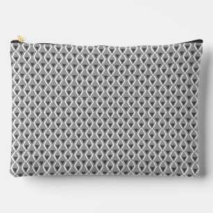 Bolsito Accesorio Grande deco de arte de impresión geométrica gris blanco