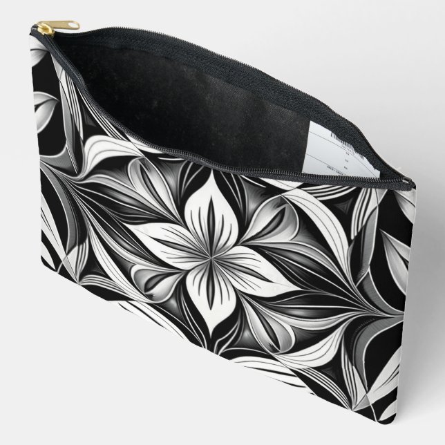 Bolsito Accesorio Grande Deco de lujo negro y blanco (Abierto)