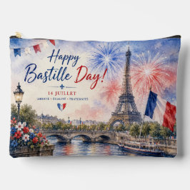 Bolsito Accesorio Grande Día de la Bastilla Torre Eiffel Río Sena fuegos ar