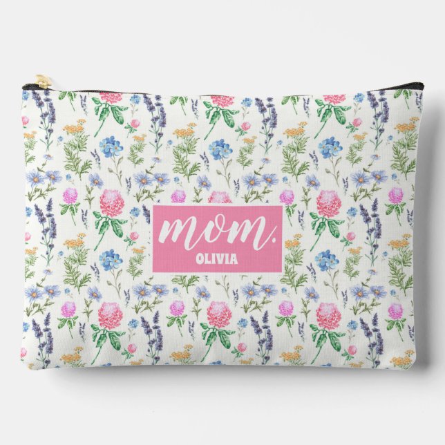 Bolsito Accesorio Grande Día de la Madre de una Flor Silvestre Personalizad (Anverso)
