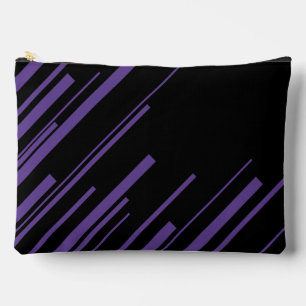 Bolsito Accesorio Grande Diagonales en morado y negro