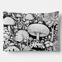 Bolsito Accesorio Grande Dibujo de la línea de hongos
