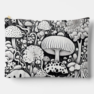 Bolsito Accesorio Grande Dibujo de la línea de hongos