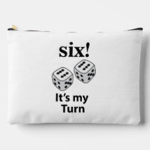 Dice Rolling Six It's My Turn Roll Dice Makeup Bag