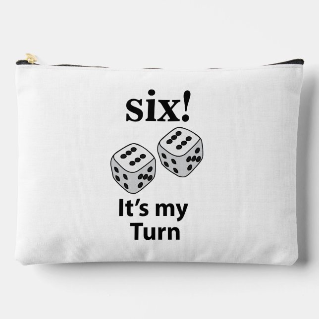 Bolsito Accesorio Grande Dice Rolling Six It's My Turn Roll Dice Makeup Bag (Anverso)