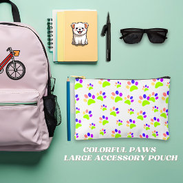 Bolsito Accesorio Grande Diseño de impresión de pastas de perro coloridas, 