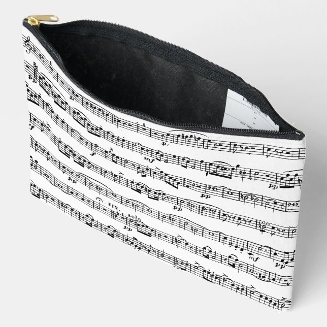 Bolsito Accesorio Grande Diseño de música de hojas (Abierto)