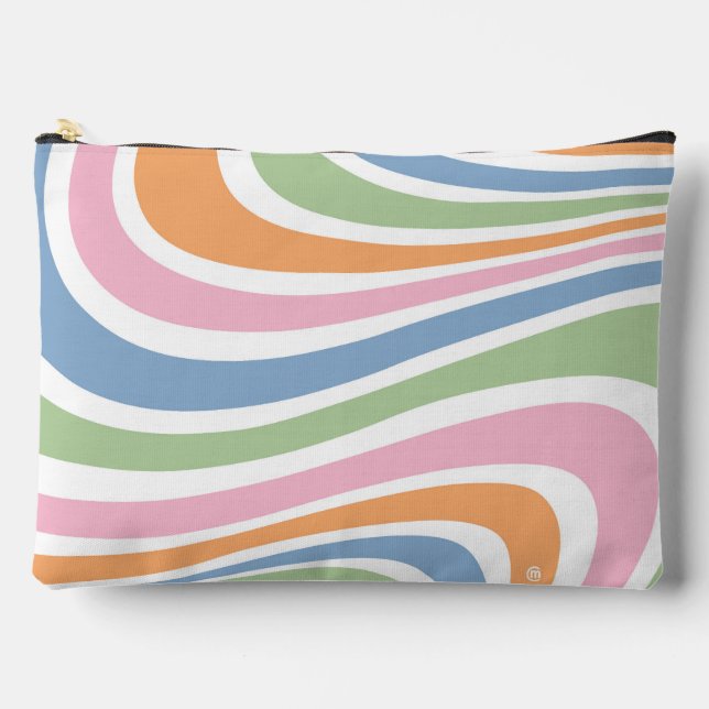 Bolsito Accesorio Grande Diseño de ondas retro (Anverso)