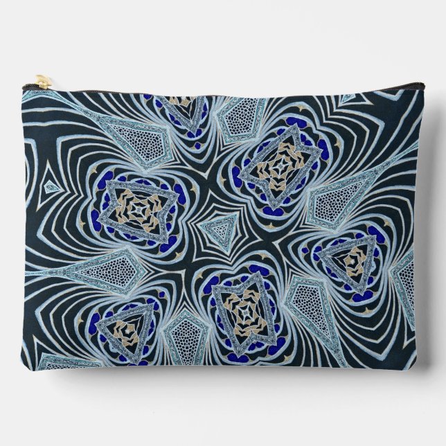 Bolsito Accesorio Grande Diseño vértigo negro/azul (Anverso)